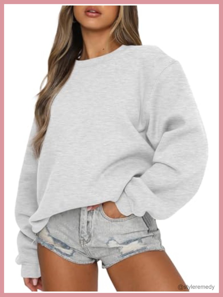Oversized Crewneck Fleece Hoodie Y2k Sweatshirt